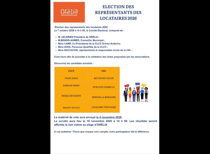ELECTION DES REPRESENTANTS DES LOCATAIRES 2026